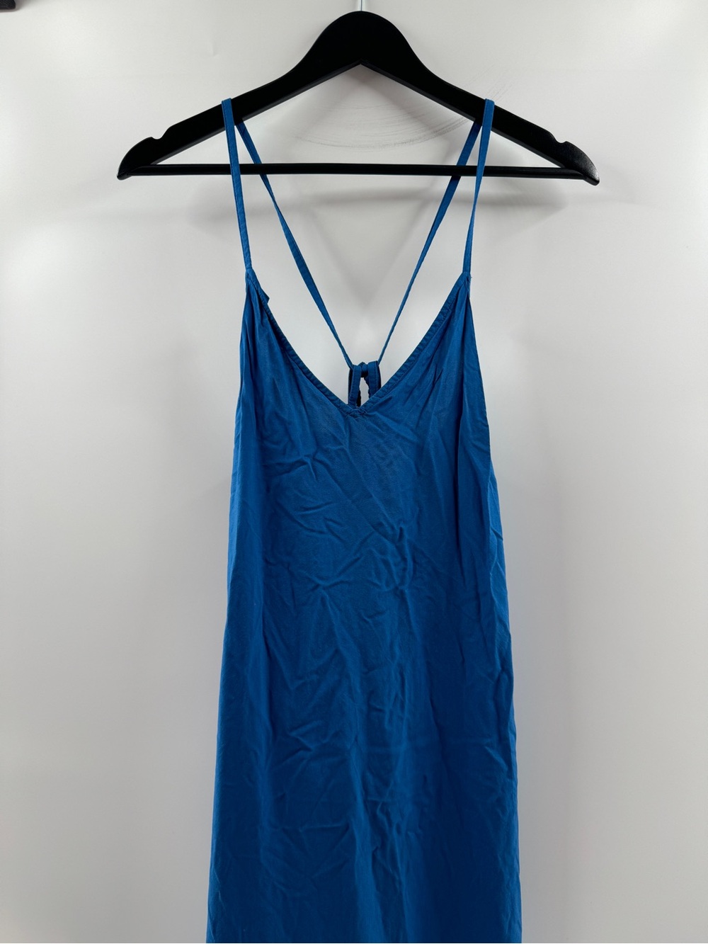 Old Navy Blue Maxi Dress Women's Small Adjustable Straps Side Slit - Picture 2 of 7